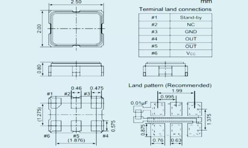 SMD-kristallocillatorer Differentialutg&aring;ng