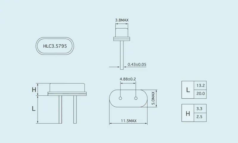 Kvartskristallresonator HC-49U/S