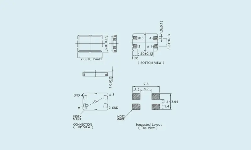 Kvartskristallresonator SMD 7.0&times;5.0