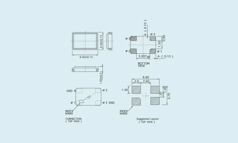 Kvartskristallresonator SMD 5.0&times;3.2